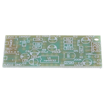 Microphone Pickup Audio Microphone Amplifier Module DIY Kit Dual Track Output Gain Adjustable DC 12V