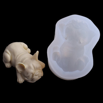 Bull Dog Silicone Soap Mold Animal Chocolate Model Cake Mould Decor DIY Baking Tool