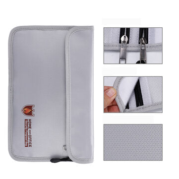 YHX Firproof File Bag Fireproof Document Pocket Fire Resistant Storage Holder Cash Valuables File Or