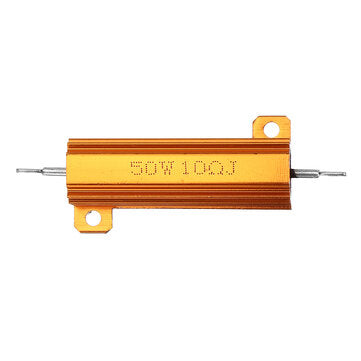 RX24 50W 10R 10RJ Metal Aluminum Case High Power Resistor Golden Metal Shell Case Heatsink Resistanc