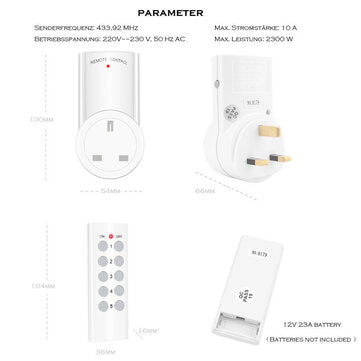SMATRUL 433mhz Smart RF Socket Wall Programmable Electrical UK Plug Outlet Switch 220v 230v LED Ligh