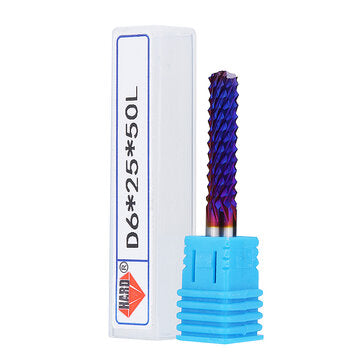 Drillpro 6mm Shank 22mm Tungsten Carbide Milling Cutter Blue Nano Coated End Mill