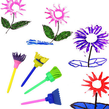 Painting Creative Graffiti Stamp Drawing Children Sponge Brush Flower Kids Toys