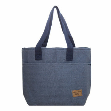 Honana CF-LB012 Portable Insulated Cooler Lunch Tote Bag Square Food Picnic St... (COLOR.: DARKBLUE)