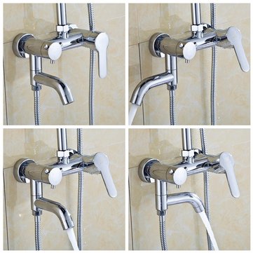 Modern Chrome Bathroom Filler Shower Bath Sink Hand Held Wall Mounted Mixer Tap Faucet
