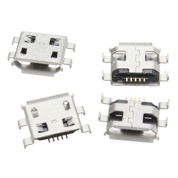10Pcs Micro USB Type B Female 5Pin Socket 4Legs SMD SMT Soldering Connector