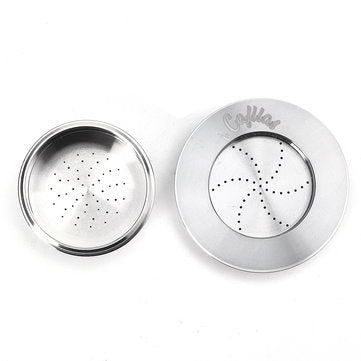 Stainless Steel Refillable Coffee Capsule Cup Reusable Coffee Pods w/ Pods Holder Spoon Brush for La