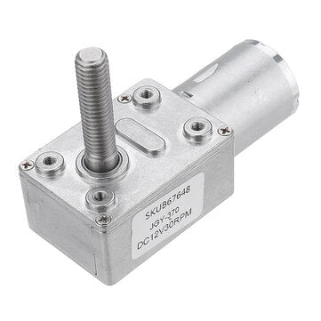 Machifit JGY370 DC 12V Worm Gear Motor 10/30/90/150RPM Turbine Self-lockin... (ROTATE SPEED: 150RPM)
