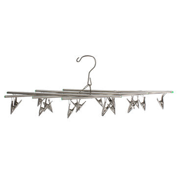 Stainless Steel Folded Socks Drying Rack Hanging Pins Clip Laundry Clamp 20