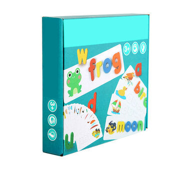 Wooden Alphabet Learning Cards Set Word Spelling Practice Game Educational Toy English Letters Spell