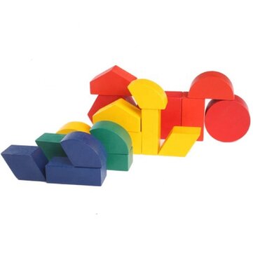 Wooden Geometric Blocks 3D Geometric Shapes Puzzle Kids Brain Development Early Educational Toys for