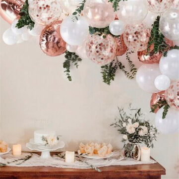 68Pcs Balloon Set Pink and White Balloon Arch With 2 Meter Leaf Bar For Wedding Birthday Home Garden