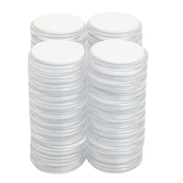 50Pcs Clear Polystyrene Capsules with Coin Holders Case Adjustable for 19 to 39mm Coin