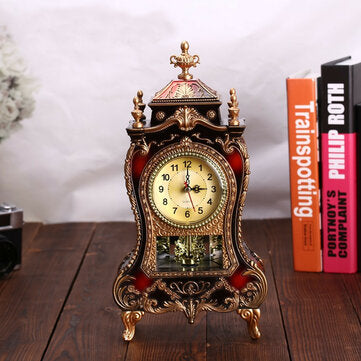 Desk Pendulum Alarm Clock Vintage Clock Classical Cabinet Creative Imperial Furn... (COLOR1: BRONZE)