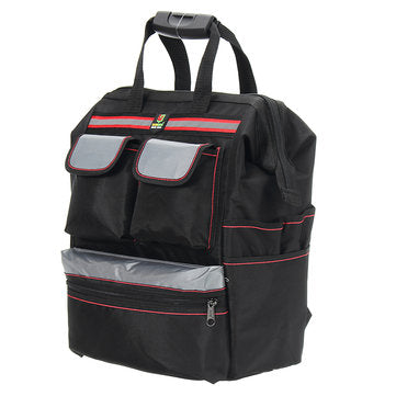 Multifunctional Oxford Cloth Double Shoulders Tool Bag Storage Backpack Bags Elec... (COLOR.: BLACK)