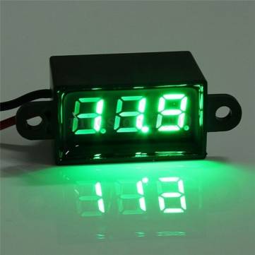 Waterproof 0.28inch DC 3.5-30V Mini Digital LED Volt Meterr For 12V Car Moto (COLOR.: GREEN)