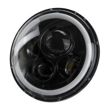7inch Round LED Headlights Blue Halo Ring Angel Eyes For Jeep Wrangler JK TJ LJ CJ