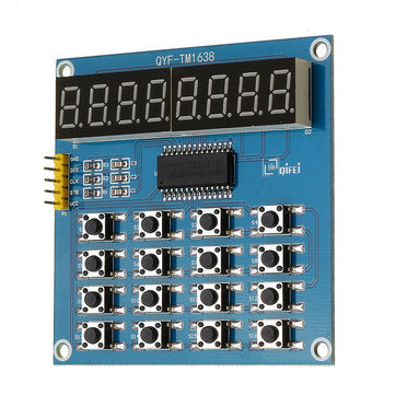TM1638 3-Wire 16 Keys 8 Bits Keyboard Buttons Display Module Digital Tube Board Scan And Key LED