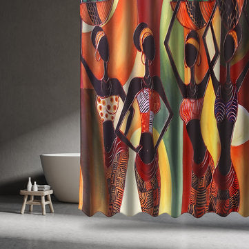Waterproof Custom Distinctive Cartoon African Woman Bathroom Shower Curtains Home Decor 60``x72``