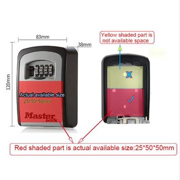 Master Lock Key Safe Box Outdoor Wall Mount Combination Password Lock Hidden Keys Storage Box Securi