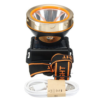50000Lm Elfeland Solar Rechargeable 3-Mode Headlight Headlamp Torch USB Light