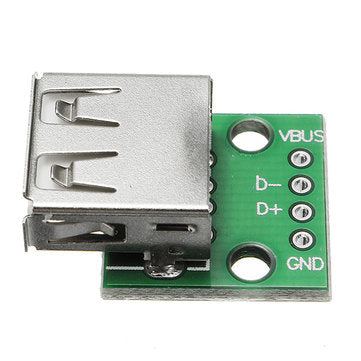 2Pcs USB 2.0 Female Head Socket To DIP 2.54mm Pin 4P Adapter Board