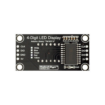 Robotdyn 0.36 Inch 4-Digit LED Display Tube 7-segments TM1637 30x14mm Yellow Decimal Point Module