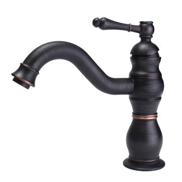 Retro Oil Rubbed Bronze Bathroom Basin Faucet Single Handle Sink Mixer Tap