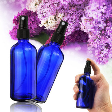 100ml Blue Glass Spray Bottle Aromatherapy Essential Oil Storage Liquid Container Empty Jar