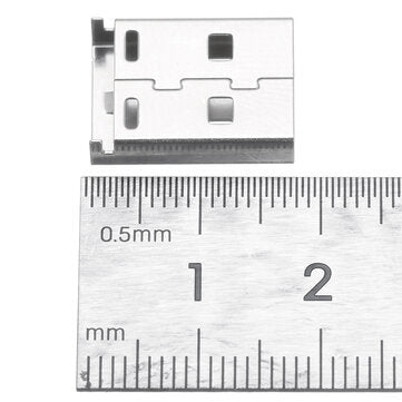 10PCS USB AM 3.0 Welding Plate Type High Current Male Short Body 17.0mm 5p Green Two-Piece Iron Shel