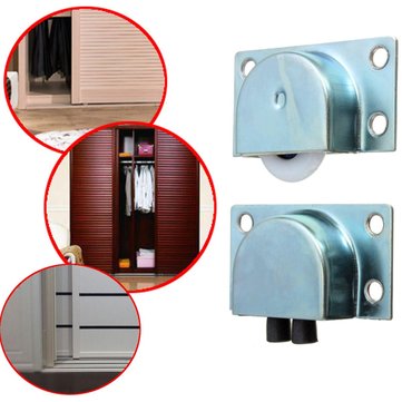 4pcs White Metal Wardrobe Sliding Doors Plastic Bearing Wheel