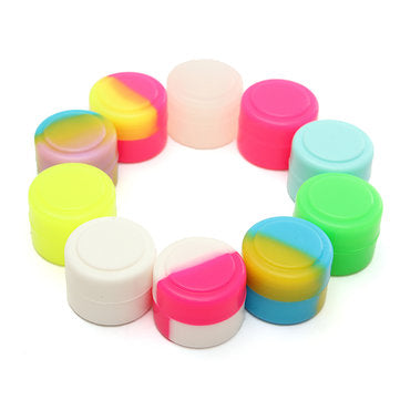 100 Pcs 2ML Colorful Round Silicone Non Stick Concentrate Containers Jar Storage Box