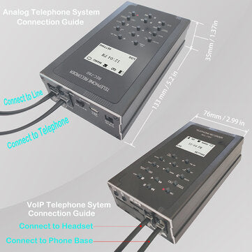 Analog VoIP Digital Telephone Recorder Remote Listen Leave Message Loop Records