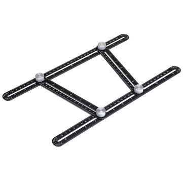 ABS Plastic Multifunctional Folding Ruler Movable Four-fold Ruler Template Tool Construction Angle M