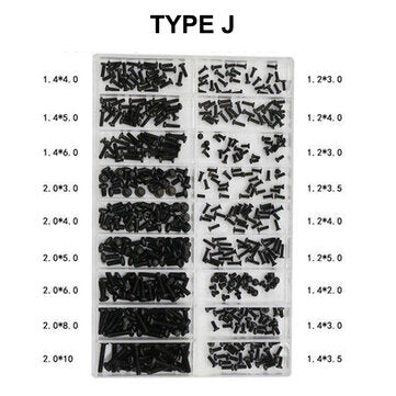 500Pcs Durable Mini Screw DIY Kit 18 Types Assemble Laptop Repair Screw Fastener (TYPE: J.)