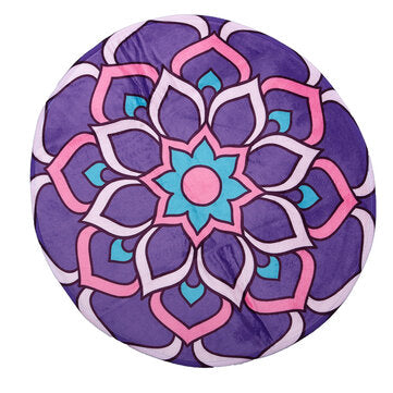 Round Style Decoration Fluffy Rugs Shaggy Carpet Floor Mat (COLOR.: PURPLE&RED)