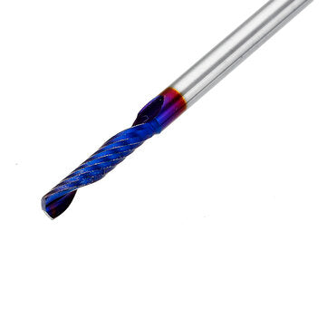 Drillpro 10pcs 3.175 Shank 2.5mm Blue Coated Single Flute End Mill Tungsten Carbide Spiral CNC Milli