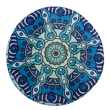 Round Style Decoration Fluffy Rugs Shaggy Carpet Floor Mat (COLOR.: BLUE)