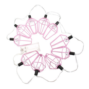 Battery Powered 1.4M 10LED Pink House Fairy String Light Christmas Holiday Decoration