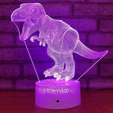 USB/Battery Powered 3D Children Kids Night Light Lamp Dinosaur Toys Boys 16 Colors Changing LED Remo