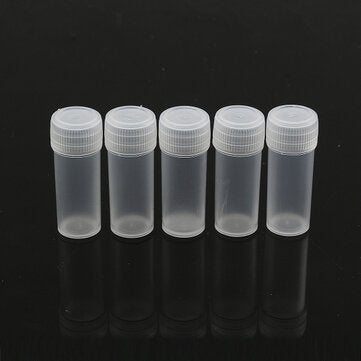 50PCS 5ml Plastic Sample Small Bottle Vial Storage Container Test Tube for Lab