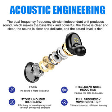 V8 bluetooth 5.0 TWS In-Ear Headset Power Display Wireless Sport Earphone Mini Stereo Headphones wit