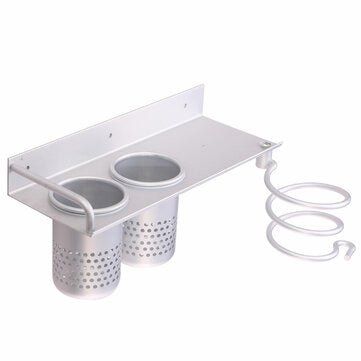 Hair Dryer Stand Storage Organizer Rack Holder Hanger Wall Mounted Bathroom Set for Home Bathroom St