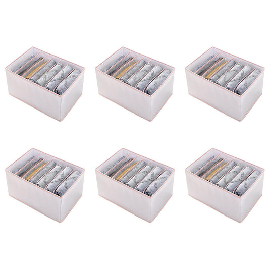 Pp Wardrobe Clothes Organizer Jeans Compartment Storage Box, Pink, L