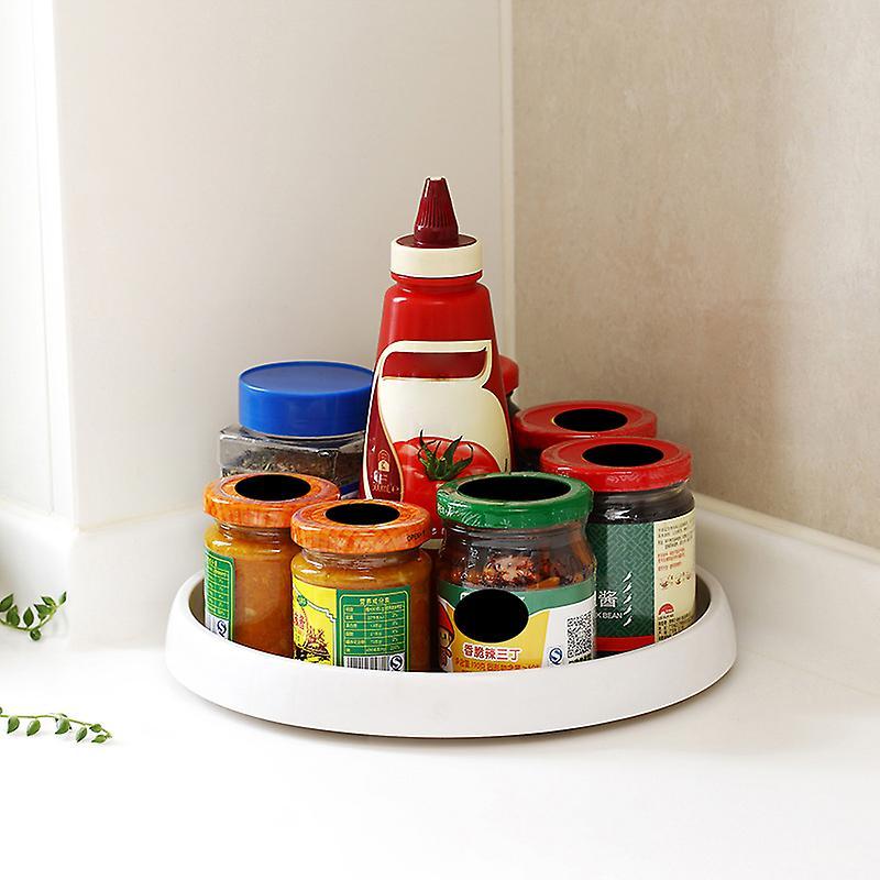 1pcs Kitchen Condiment Round Rotating Storage Tray Tpr Home B