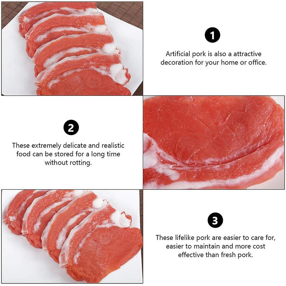 2pcs Fake Cooked Fresh Pork Simulation Cabinet Desk Decoration