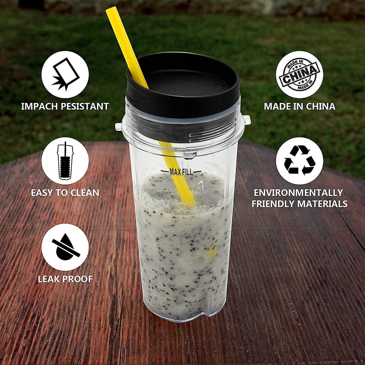 Blender Cup with Lid for Nutri Ninja Bl740/bl770/bl771/bl772/bl780