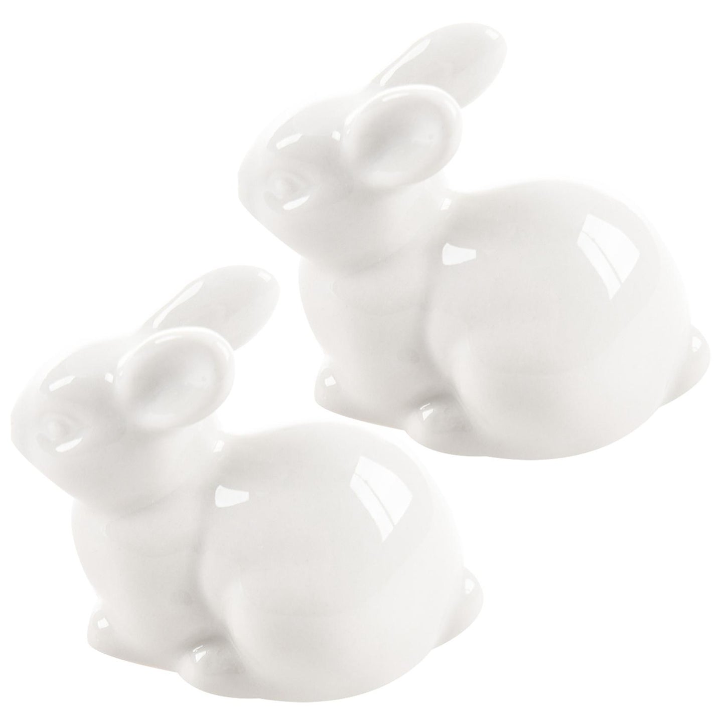 2x Cute Mini White Ceramic Rabbit Home Decoration Ornaments Medium