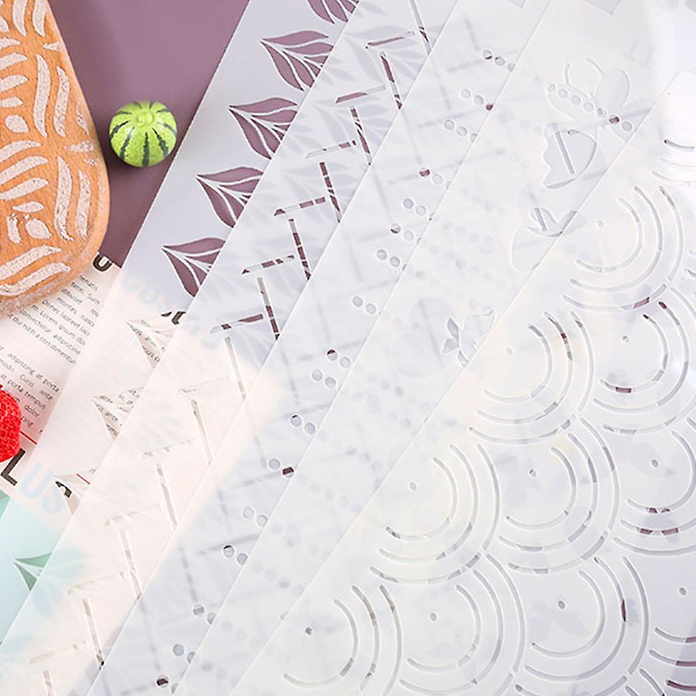 5pcs Cake Diy Bohemian Style Sugar Sieve Template Wheat Ear Cake A