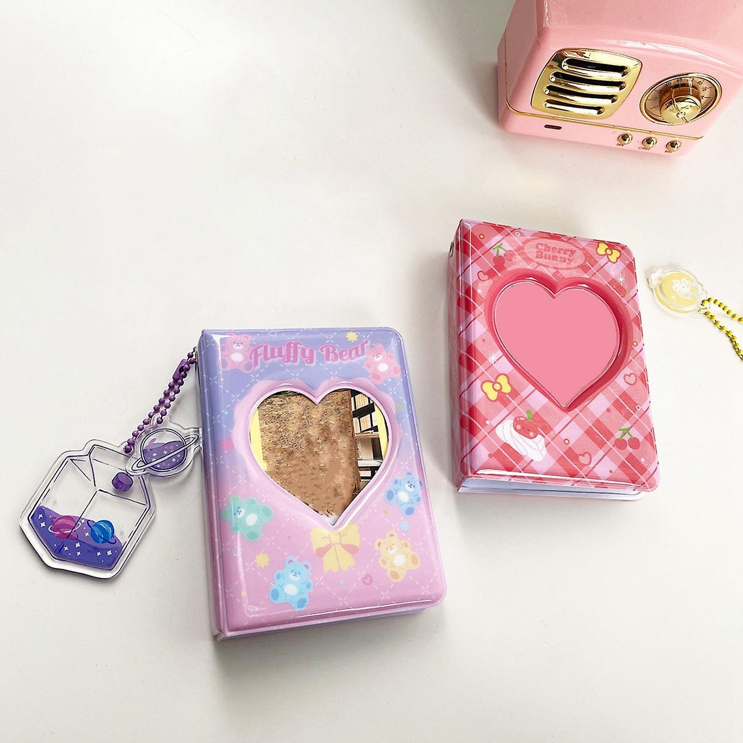 3 Inch Mini Photo Album Kpop Photo Card Holder Star Idol Love(red)